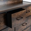 Mebel Elite Комод с ящиками Hudson 98 см, дуб рустикальный/чёрный, ME.HUDSON/DRU/CZ/KOM - Home Club, изображение 9