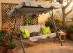 Garden Line Садовая Качель A-Type 170 x 118 x 153 см, Серебристо-Лимонный Цвет С Подставками Для Чашек, KRE9987 - Home Club, изображение 3