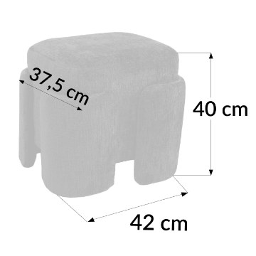 Kontrasto Пуф «Токио» 42x37,5x40 см, черный, двусторонний, Meb000694 - Home Club