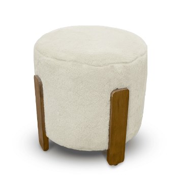 Kontrasto Пуф Seul 37x37x38 см Fut екрю/дуб Dw, Meb000691 - Home Club