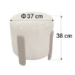 Kontrasto Пуф Seul 37x37x38 см Fut, цвет экрю/дуб Dw, Meb000691 - Home Club, изображение 6