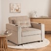 Mebel Elite Розкладне крісло Solor, бежеве, з вельветової тканини, ME.SOLOR/BZ/CZ/SZTR/FW - Home Club, зображення 2
