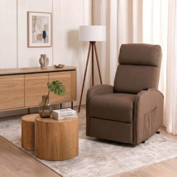 Mebel Elite Кресло Colton с электроприводом и функцией помощи при вставании, коричневое, ME.COLTON/BR/T/FW - Home Club