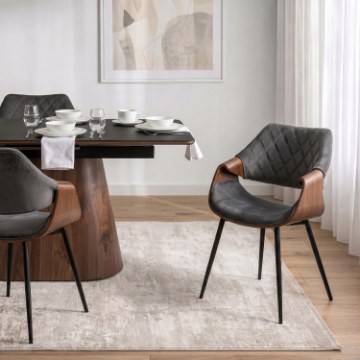 Mebel Elite Стул Dakota, серый/орех, велюр, ME.DAKOTA/P/O/V/K - Home Club