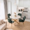 Mebel Elite Комплект: стол Bali 100 см (белый мрамор/золотой) и 4 стула Lucky (зеленые с золотыми ножками), ME.BALI/BM/ZL/S:1|ME.LUCKY/Z/ZL/V/K:4 - Home Club, изображение 2