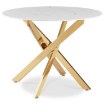 Mebel Elite Комплект: стол Bali 100 см (белый мрамор/золотой) и 4 стула Lucky (зеленые с золотыми ножками), ME.BALI/BM/ZL/S:1|ME.LUCKY/Z/ZL/V/K:4 - Home Club, изображение 6