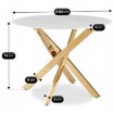 Mebel Elite Комплект: стол Bali 100 см (белый мрамор/золотой) и 4 стула Lucky (зеленые с золотыми ножками), ME.BALI/BM/ZL/S:1|ME.LUCKY/Z/ZL/V/K:4 - Home Club, изображение 12