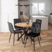 Mebel Elite Комплект: стол Lauren 90 см (цвет «Золотой дуб»/«Черный») и 4 стула Robin (черного цвета), ME.LAUREN/D/CZ/S90:1|ME.ROBIN/CZ/V/K:4 - Home Club