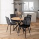Mebel Elite Комплект: стол Lauren 90 см (цвет «Золотой дуб»/«Черный») и 4 стула Robin (черного цвета), ME.LAUREN/D/CZ/S90:1|ME.ROBIN/CZ/V/K:4 - Home Club