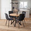 Mebel Elite Комплект: стол Lauren 90 см (цвет «Золотой дуб»/«Черный») и 4 стула Robin (черного цвета), ME.LAUREN/D/CZ/S90:1|ME.ROBIN/CZ/V/K:4 - Home Club, изображение 2