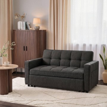 Mebel Elite Розкладне крісло Aster для сну, чорне, ME.ASTER/CZ/T/SOF - Home Club