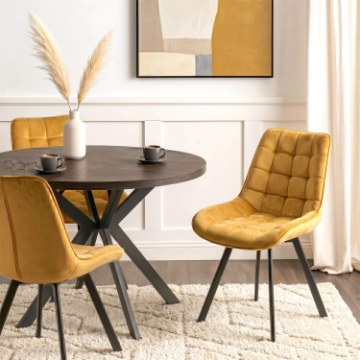 Mebel Elite Стул Rick, горчичного цвета, велюровый, ME.RICK/CU/V/K - Home Club