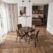 Mebel Elite Комплект: стол Lauren 90 см (дуб рустик/чёрный) и 4 стула Peru (коричневые), ME.LAUREN/RU/CZ/S90:1|ME.PERU/BR/V/K:4 - Home Club, изображение 3