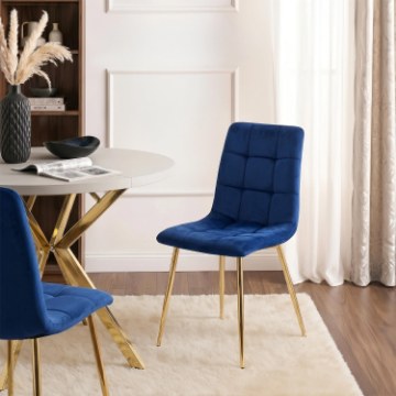 Mebel Elite Стул York, темно-синий, велюровый, ME.YORK/GR/ZL/V/K - Home Club