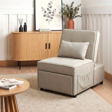 Mebel Elite Розкладне крісло Iberis 67 см для сну, бежеве, ME.IBERIS/BZ/T/FW67 - Home Club