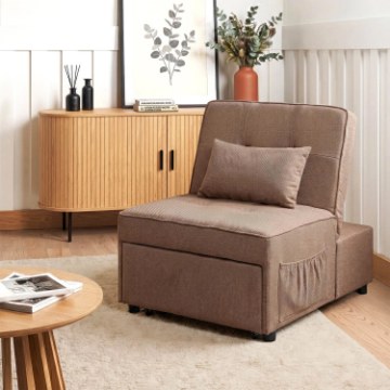 Mebel Elite Розкладне крісло Iberis 80 см для сну, коричневе, ME.IBERIS/BR/T/FW80 - Home Club