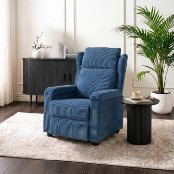 Mebel Elite Розкладне крісло Spencer, темно-синє, з вельветової тканини, ME.SPENCER/GR/SZTR/FW - Home Club