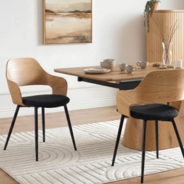 Mebel Elite Стул Orbi «Золотой дуб»/«Черный», ME.ORBI/CZ/D/T/K - Home Club