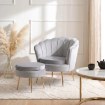 Mebel Elite Кресло Grand с подставкой для ног, серый велюр, ME.GRAND/P/V/FW - Home Club, изображение 2