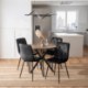 Mebel Elite Комплект: стол Lauren 90 см (дуб рустикальный/чёрный) и 4 стула Robin (чёрные), ME.LAUREN/RU/CZ/S90:1|ME.ROBIN/CZ/V/K:4 - Home Club
