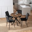 Mebel Elite Комплект: стол Lauren 90 см (дуб рустикальный/чёрный) и 4 стула Robin (чёрные), ME.LAUREN/RU/CZ/S90:1|ME.ROBIN/CZ/V/K:4 - Home Club, изображение 3