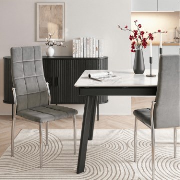 Mebel Elite Стул Molly, серый, велюровый, ME.MOLLY/P/CH/V/K - Home Club