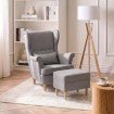 Mebel Elite Кресло для отдыха Evan 2 с подставкой для ног, серого цвета, ME.EVAN2/JP/D/T/FWPD - Home Club, изображение 2