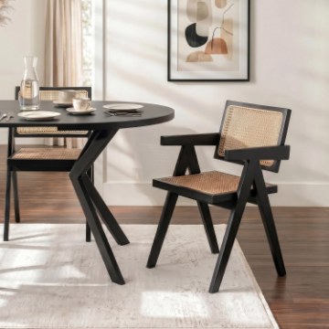 Mebel Elite Стул Madera, чёрный/бежевый, ажурный, ME.MADERA/KR/RT/CZ/DK/K - Home Club