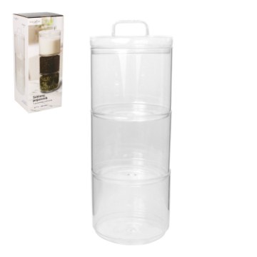 BackHome Living Стеклянная контейнер для хранения с 3 ярусами и крышкой, 11 x 29 см, IBO4669 - Home Club