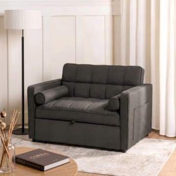 Mebel Elite Раскладной кресло Corra для сна, чёрный, ME.CORRA/CZ/T/SOF - Home Club