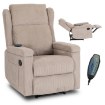 Mebel Elite Раскладное кресло с функцией массажа Sebastian, бежевое, из вельвета, ME.SEBASTIAN/BZ/SZTR/FW - Home Club