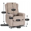 Mebel Elite Раскладное кресло с функцией массажа Sebastian, бежевое, из вельвета, ME.SEBASTIAN/BZ/SZTR/FW - Home Club, изображение 10