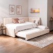 Mebel Elite Кровать 120x200 Villemo, кремового цвета, из ткани «букле», ME.VILLEMO/120/90/KR/TB/LOZWYS - Home Club, изображение 2