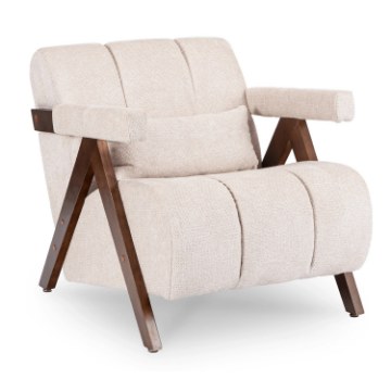 Mebel Elite Кресло Renato, бежевый/орех, ME.RENATO/BZ/O/T/FW - Home Club