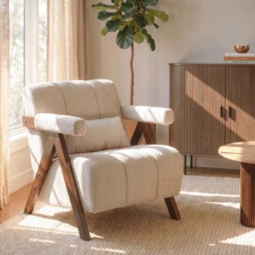 Mebel Elite Кресло Renato, бежевый/орех, ME.RENATO/BZ/O/T/FW - Home Club