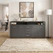 Mebel Elite Комод Blago 190 см, антрацит, W.LUNA/ANT/KOM4D4S - Home Club, изображение 2