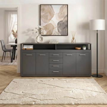 Mebel Elite Комод Blago 190 см, антрацит, W.LUNA/ANT/KOM4D4S - Home Club