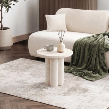 Mebel Elite Столик Brok 46 см, кремовый/бежевый, современный, ME.BROK/KR-BZ/MGO/L - Home Club