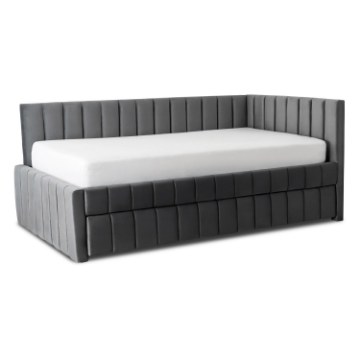 Mebel Elite Кровать 120x200 Villemo, серая, велюровая, ME.VILLEMO/120/90/CP/V/LOZWYS - Home Club