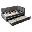 Mebel Elite Кровать 120x200 Villemo, серая, велюровая, ME.VILLEMO/120/90/CP/V/LOZWYS - Home Club, изображение 4