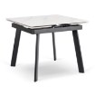 Mebel Elite Стол Lares, керамический, раскладной, 90–150 см, белый мрамор/чёрный, ME.LARES/B/CZ/CER/S90-150 - Home Club