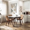 Mebel Elite Стол Lares, керамический, раскладной, 90–150 см, белый мрамор/чёрный, ME.LARES/B/CZ/CER/S90-150 - Home Club, изображение 2