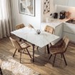 Mebel Elite Стол Lares, керамический, раскладной, 90–150 см, белый мрамор/чёрный, ME.LARES/B/CZ/CER/S90-150 - Home Club, изображение 3