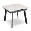 Mebel Elite Стол Lares, керамический, раскладной, 90–150 см, белый мрамор/чёрный, ME.LARES/B/CZ/CER/S90-150 - Home Club, изображение 5