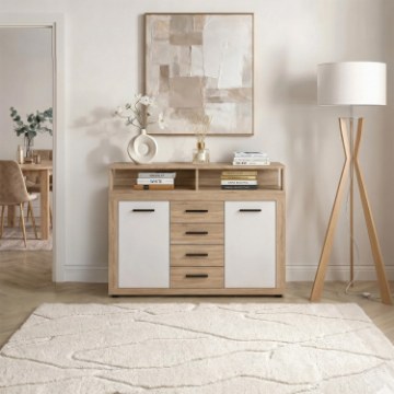 Mebel Elite Комод Blago Midi B 119,5 см, дуб «Сонома»/белый, W.LUNA/MIDIB/DS/B/KOM2D4S - Home Club