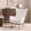 Mebel Elite Кресло-качалка Jackson, кремовый букле/дуб, ME.JACKSON/KR/TB/FW - Home Club, изображение 2