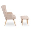 Mebel Elite Кресло для отдыха Lozano с подставкой для ног, бежевое, из ткани «букле», ME.LOZANO/BZ/DK/TB/FW - Home Club, изображение 3