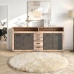 Mebel Elite Комод Blago 190 см, натуральный дуб/чёрный, W.LUNA/OSL/MA/KOM4D4S - Home Club, изображение 2