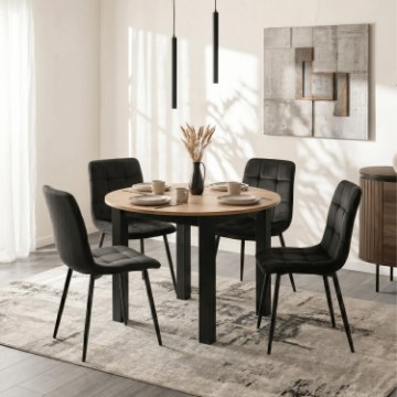Mebel Elite Стол Harry, раскладной, 92–132 см, дуб Craft/чёрный, ME.HARRY/92-130/DC/CZ/S - Home Club
