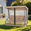 Mebel Elite Садовая качель Narciso, бежево-черная, ME.NARCISO/BZ/T/OGR/HUS - Home Club, изображение 2